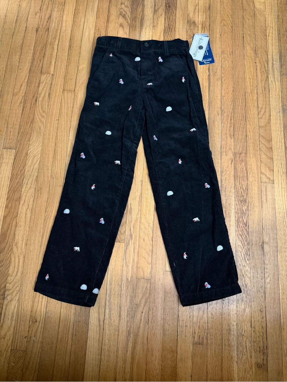 Vintage Kitestrings NwT size 8 Black Embroidered Corduroy Pants